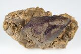 Calcite Crystal Coated With Purple (Yttrofluorite?) Fluorite #177585-1